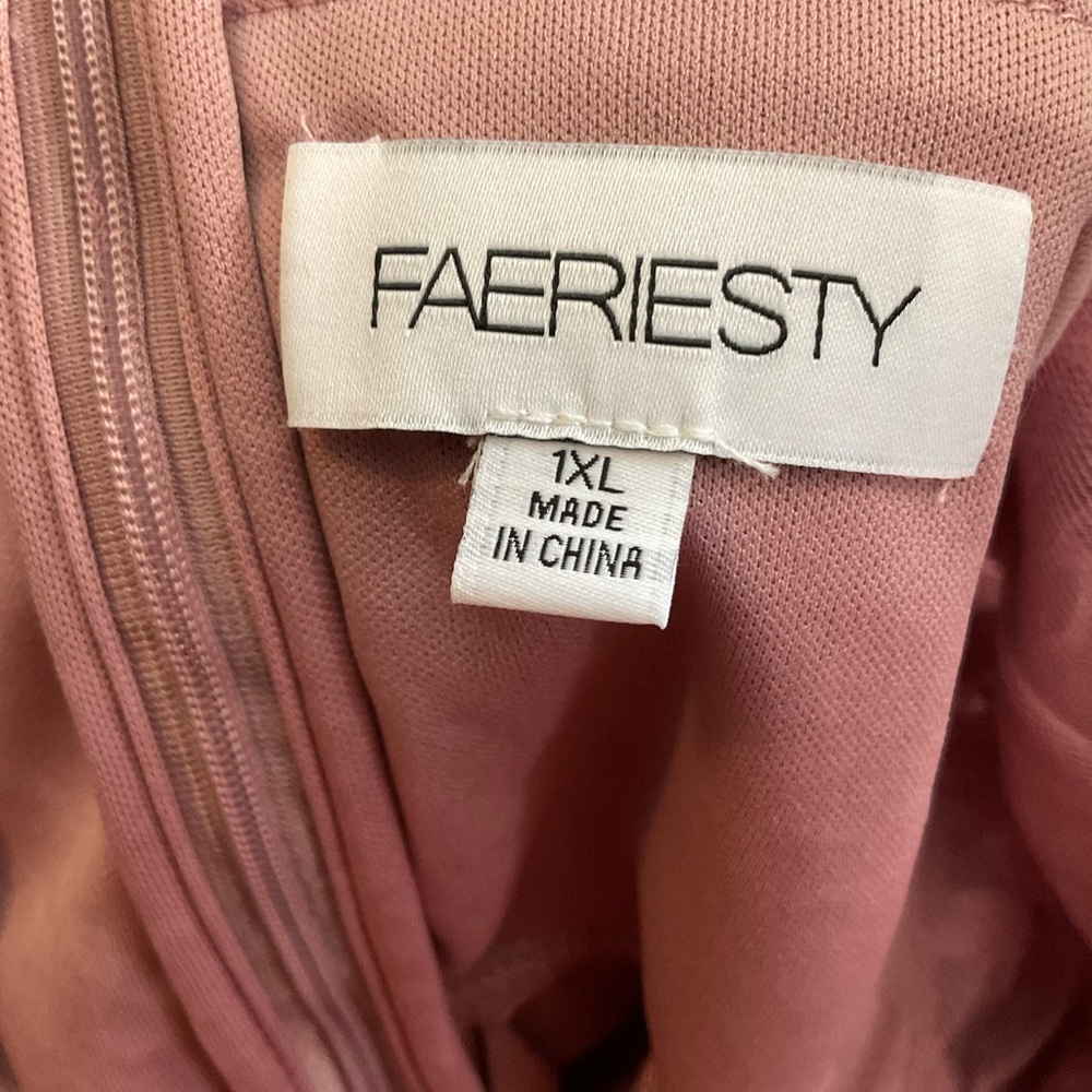 Faeriesty Elegant Short Sleeve Pink A-Line Formal Dress. Size 1X, P2P 20” - Picture 9 of 11